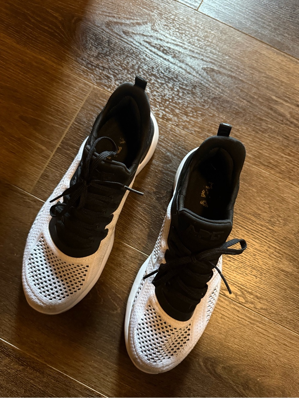 APL Black & White Knit Athletic Sneakers